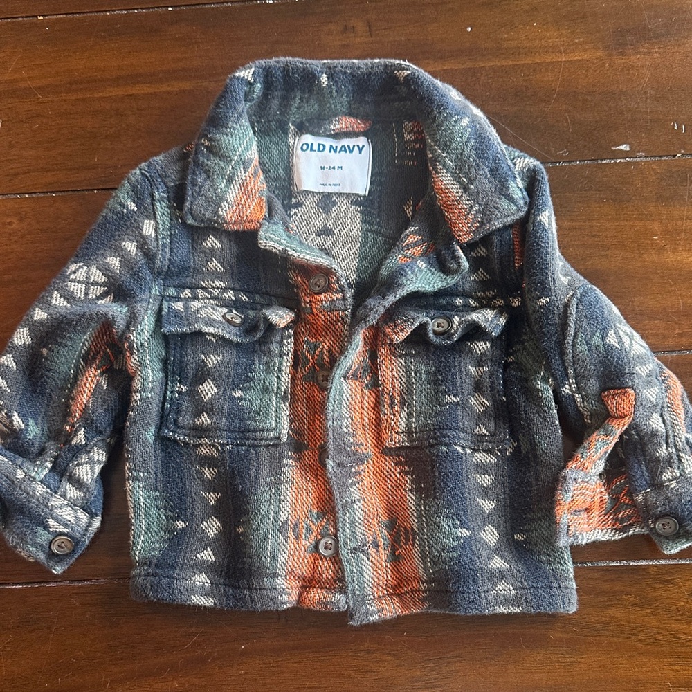Old Navy Kids Jean Jacket - Orange, Green, Gray